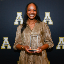 Natalee Jamerson received the Blimling Award for her work as the Fraternity and Sorority Life Graduate Assistant in Campus Activities. Jamerson is a graduate student pursuing master's degrees in both applied data analytics and industrial-organizational psychology and human resource management.